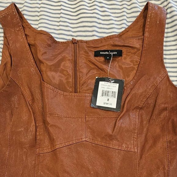 Nanette Lepore Leather Mini Dress NWT 8 - Picture 3 of 8